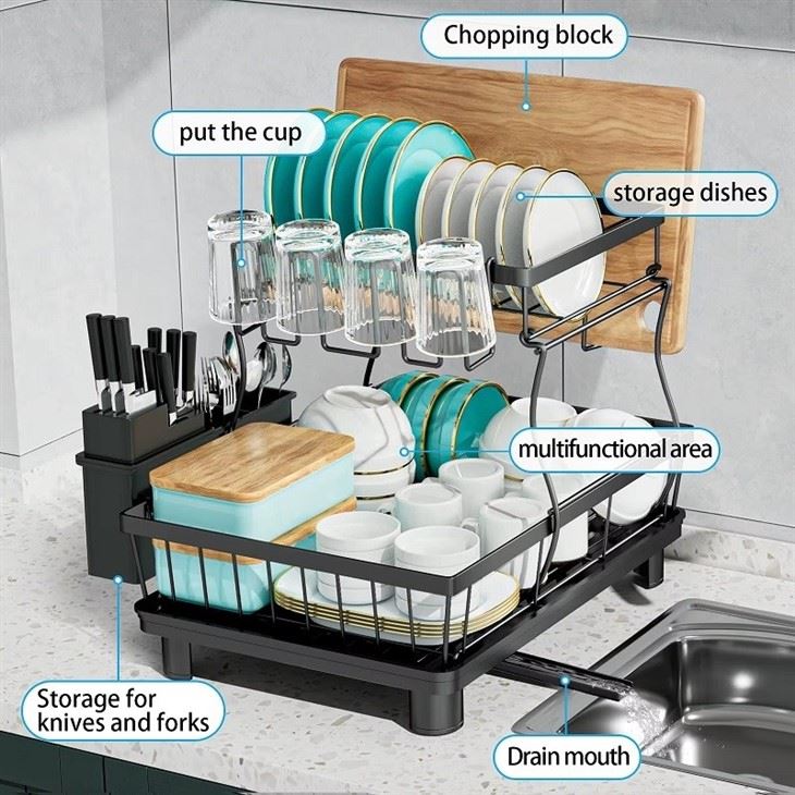 2 layer dish drainer