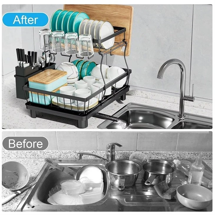 2 tier dish drainer