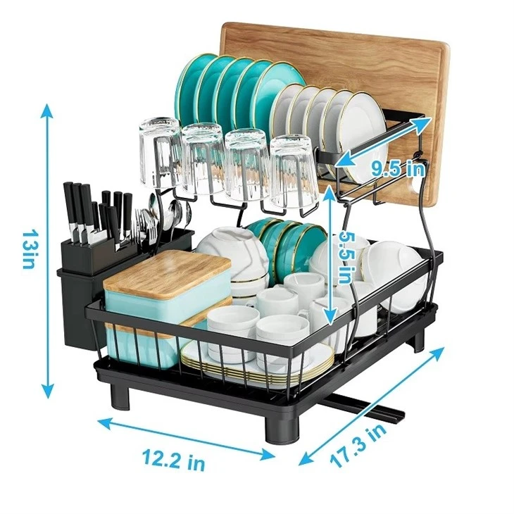double tier dish drying rack